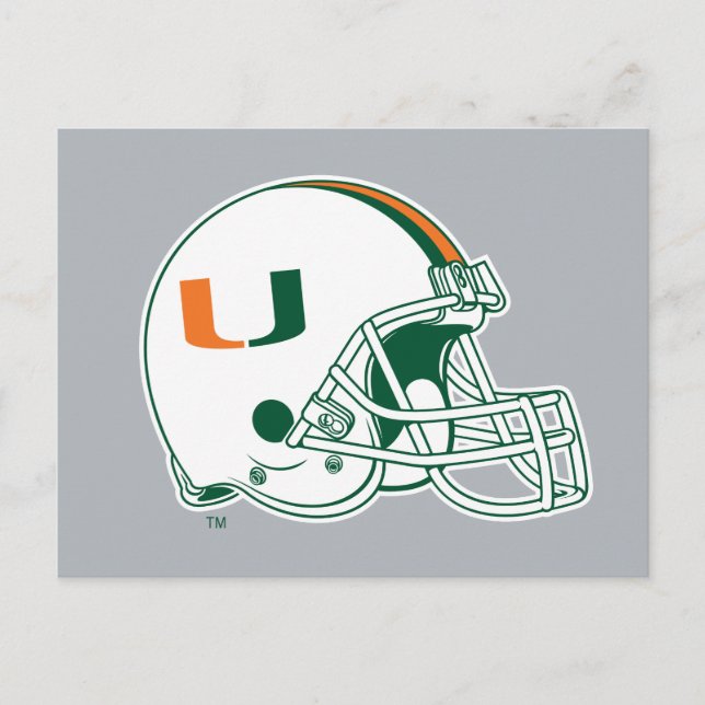 University of Miami Helmet Postcard (Front)