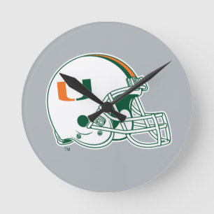 University of Miami Helmet Round Clock