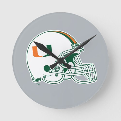 University of Miami Helmet Round Clock