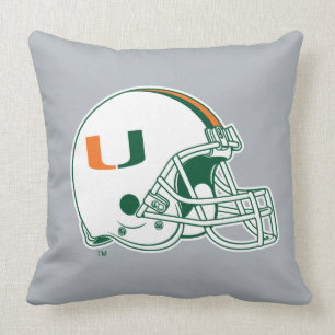 University of Miami Helmet Throw Pillow