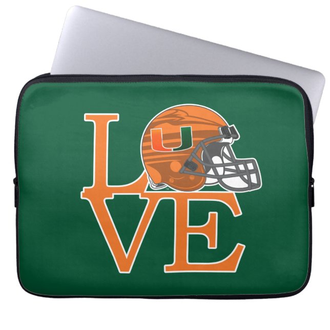 University of Miami Love Laptop Sleeve (Front)