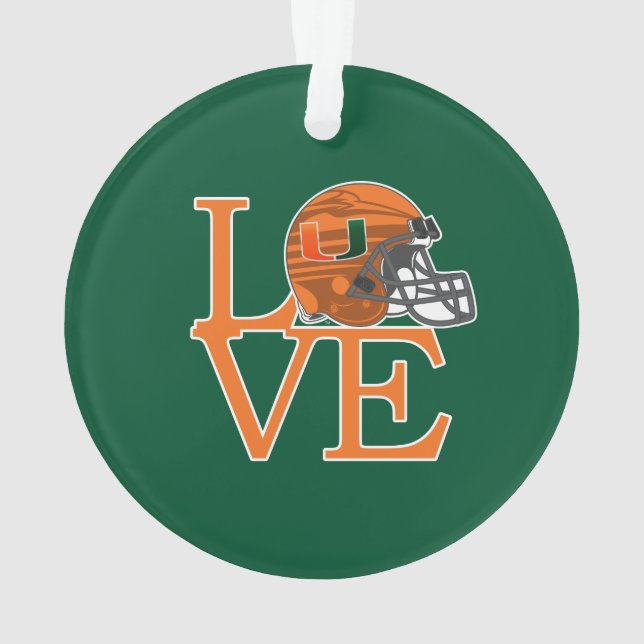 University of Miami Love Ornament (Back)