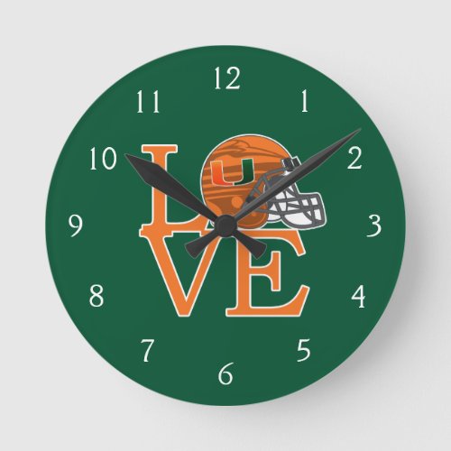 University of Miami Love Round Clock
