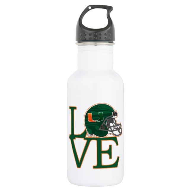 University of Miami Love Water Bottle (Front)