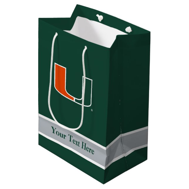 University of Miami Medium Gift Bag (Front Angled)