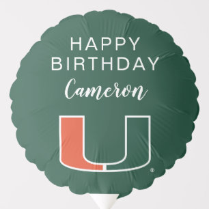 University of Miami Primary Birthday Balloon