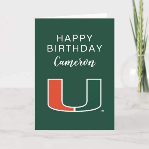 University of Miami Primary  Birthday Card