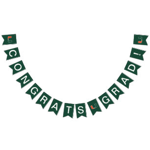 University of Miami Primary Graduation Bunting Flags