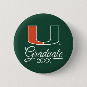 University of Miami Primary Graduation Button