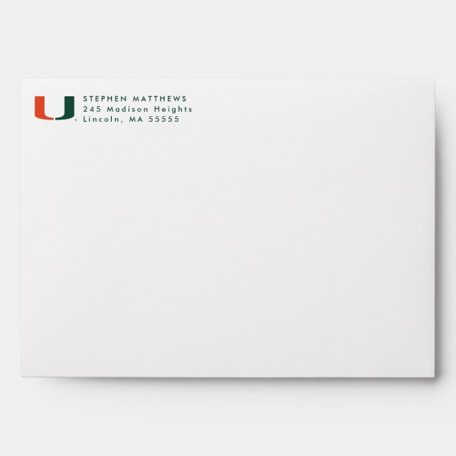 University of Miami Primary | Graduation Envelope (Front)