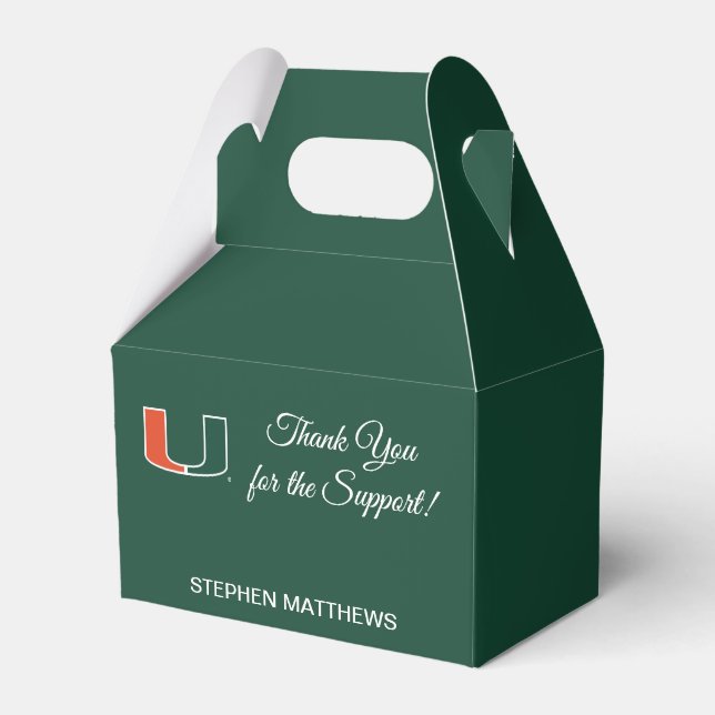 University of Miami Primary | Graduation Favor Boxes (Front Side)