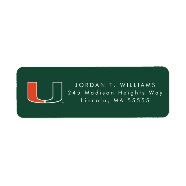 University of Miami Primary | Graduation Label (Front)