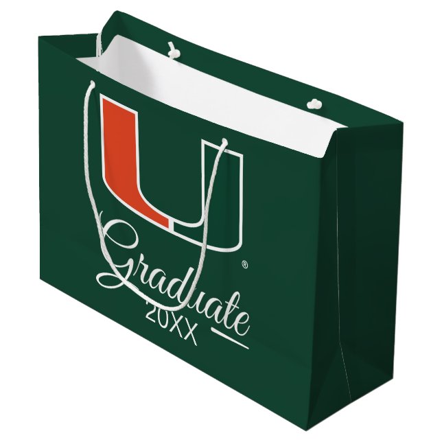 University of Miami Primary | Graduation Large Gift Bag (Front Angled)