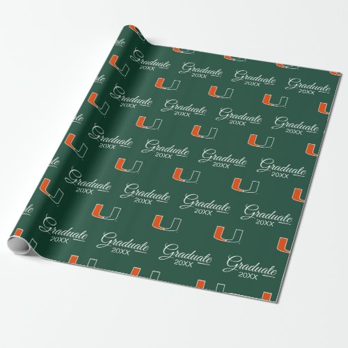 University of Miami Primary  Graduation Wrapping Paper