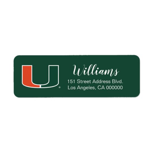 University of Miami Primary  Holiday Label