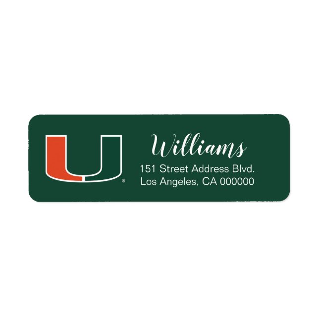 University of Miami Primary | Holiday Label (Front)