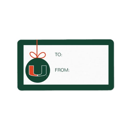 University of Miami Primary  Holiday Label