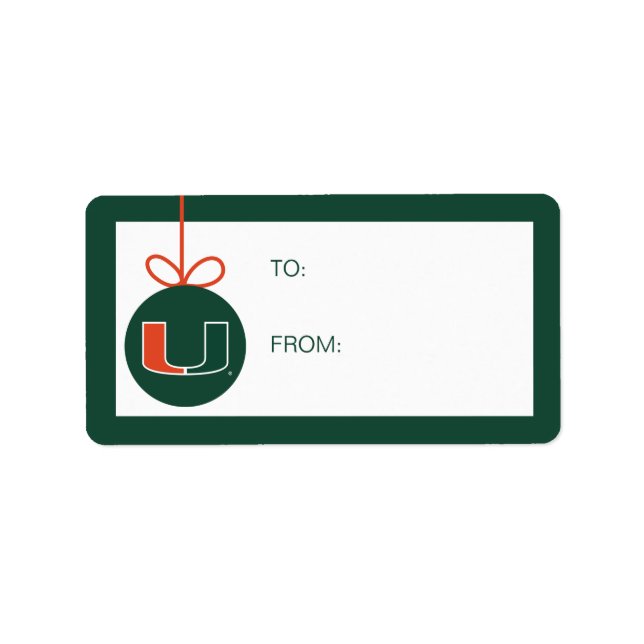 University of Miami Primary | Holiday Label (Front)