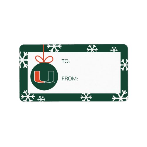 University of Miami Primary  Holiday Label