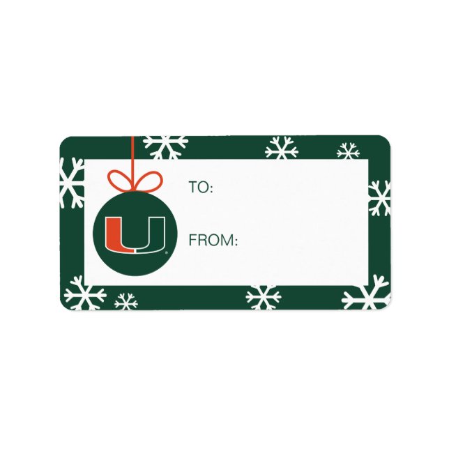 University of Miami Primary | Holiday Label (Front)