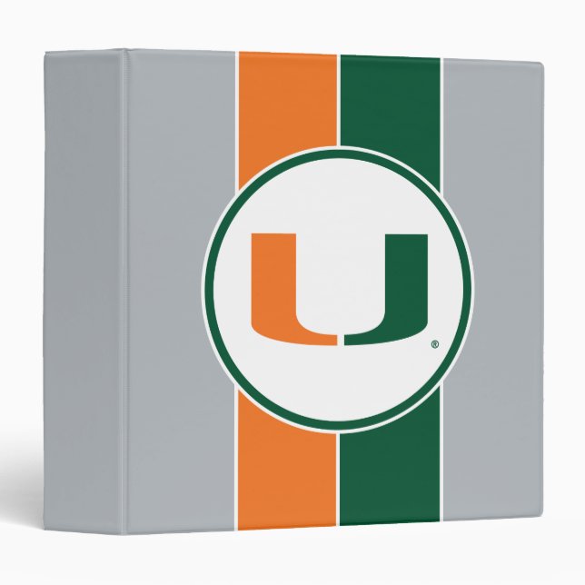 University of Miami U 3 Ring Binder (Front/Spine)