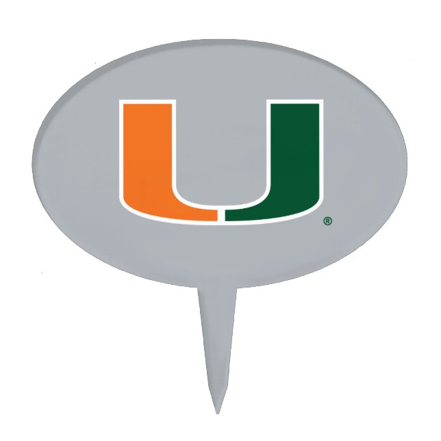 University of Miami U Cake Topper (Front)