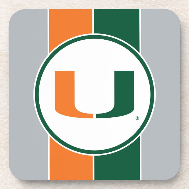 University of Miami U Drink Coaster (Front)