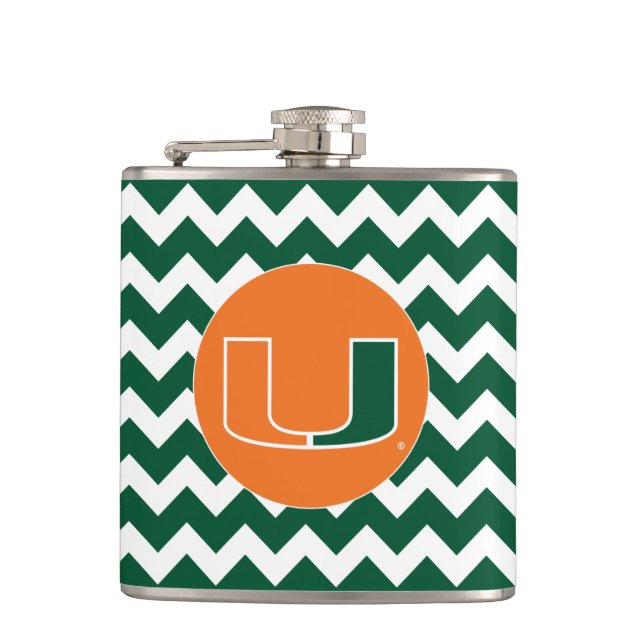 University of Miami U Hip Flask (Front)