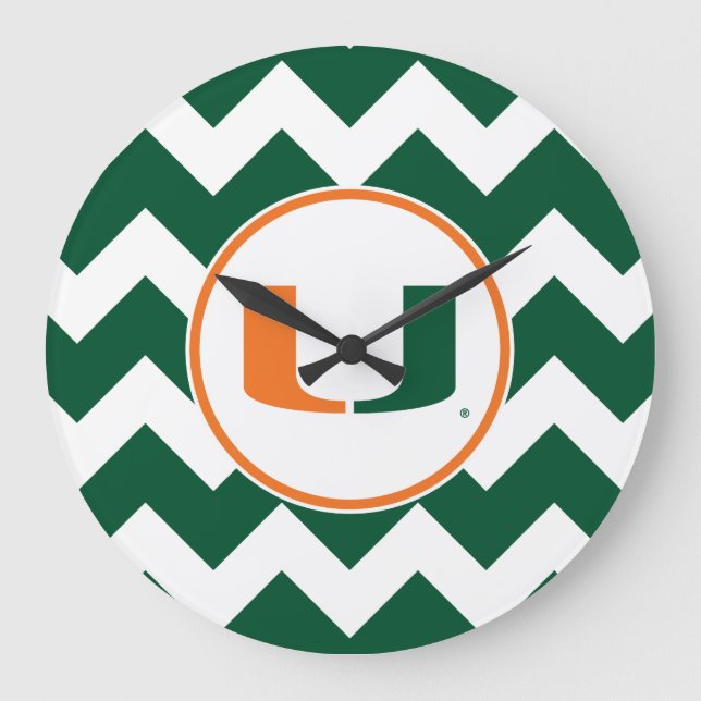 University of Miami U Large Clock (Front)