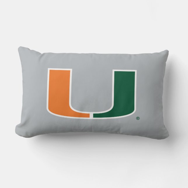 University of Miami U Lumbar Pillow (Front)