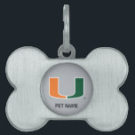 University of Miami U Pet Name Tag<br><div class="desc">Get all of the best University of Miami gear at Zazzle.com! Support the Hurricanes in style with these products that are perfect for students, alumni, family, and fans. All of these products are customizable with your name, your sport, or your class year. Represent the U by sporting Green and Orange...</div>