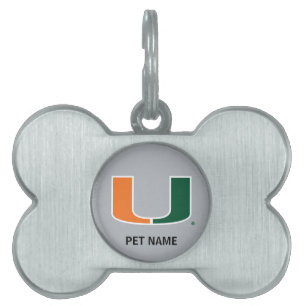 University of Miami U Pet Name Tag