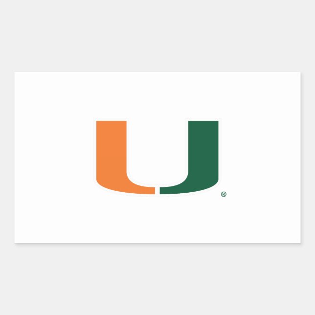 University of Miami U Rectangular Sticker (Front)