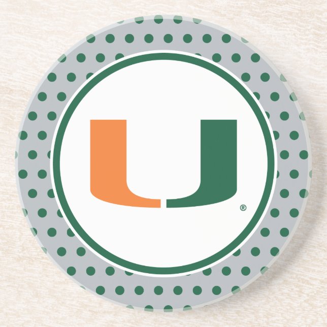 University of Miami U Sandstone Coaster (Front)