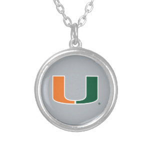 University of Miami U Silver Plated Necklace