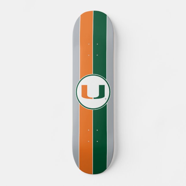 University of Miami U Skateboard Deck (Front)