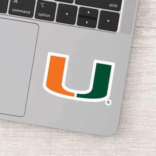University of Miami U Sticker
