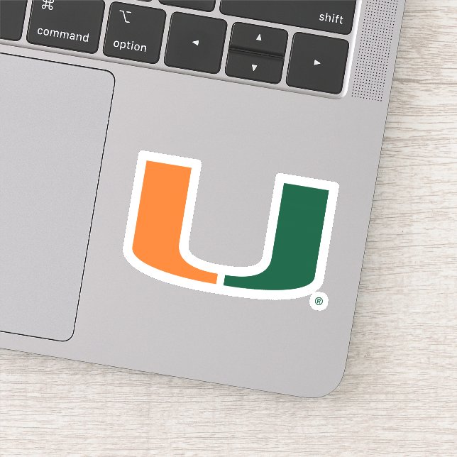 University of Miami U Sticker (Detail)