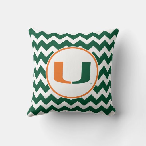 University of Miami U Throw Pillow | Zazzle