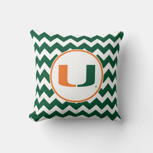 University of Miami U Throw Pillow