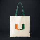 University of Miami U Tote Bag<br><div class="desc">Get all of the best University of Miami gear at Zazzle.com! Support the Hurricanes in style with these products that are perfect for students, alumni, family, and fans. All of these products are customizable with your name, your sport, or your class year. Represent the U by sporting Green and Orange...</div>