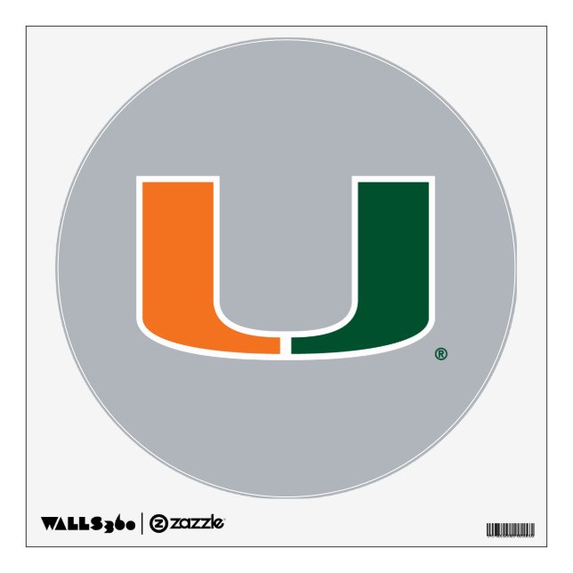University of Miami U Wall Sticker (Front)