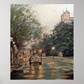 University of Michigan Lawquad scene circa 1990's Poster