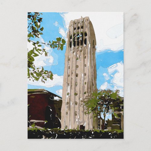 University of Michigan Tower Abstract Postcard