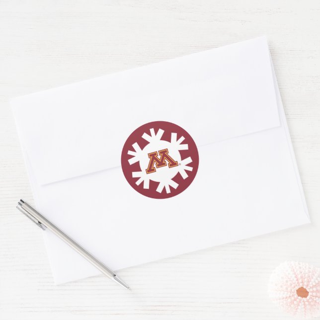 University of Minnesota Holiday Pattern Classic Round Sticker (Envelope)