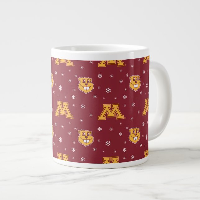 University of Minnesota Holiday Pattern Giant Coffee Mug (Front Right)