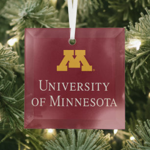 University of Minnesota Holiday Pattern Glass Ornament