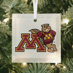 University of Minnesota Holiday Pattern Glass Ornament