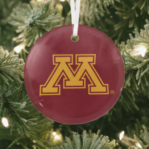 University of Minnesota Holiday Pattern Glass Ornament