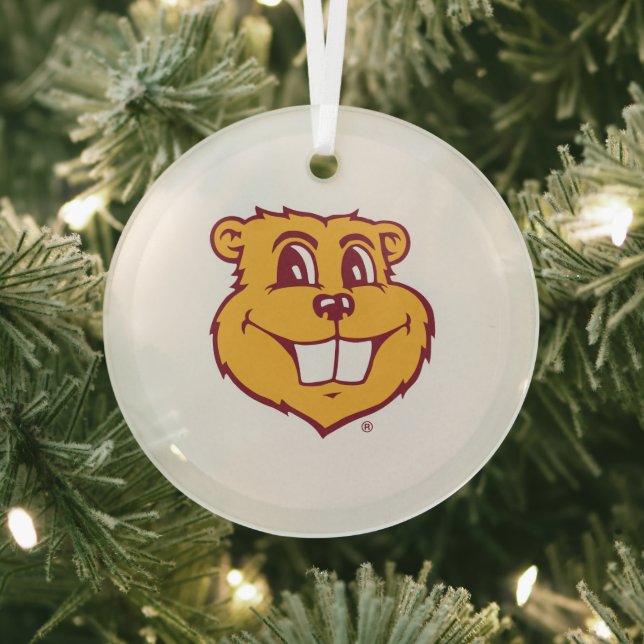 University of Minnesota Holiday Pattern Glass Ornament (Insitu)